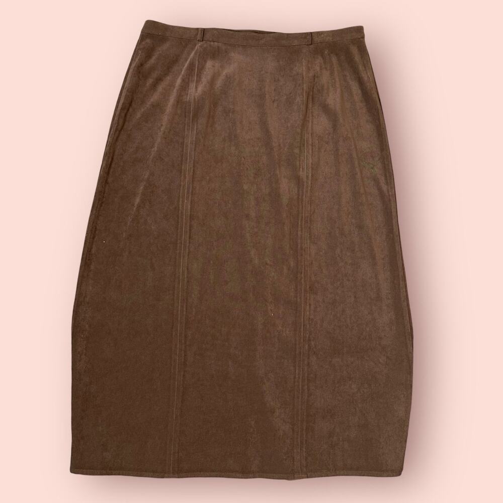 Women's Plus Size 16 Brown y2k vintage High Waisted Midi Cottagecore Skirt